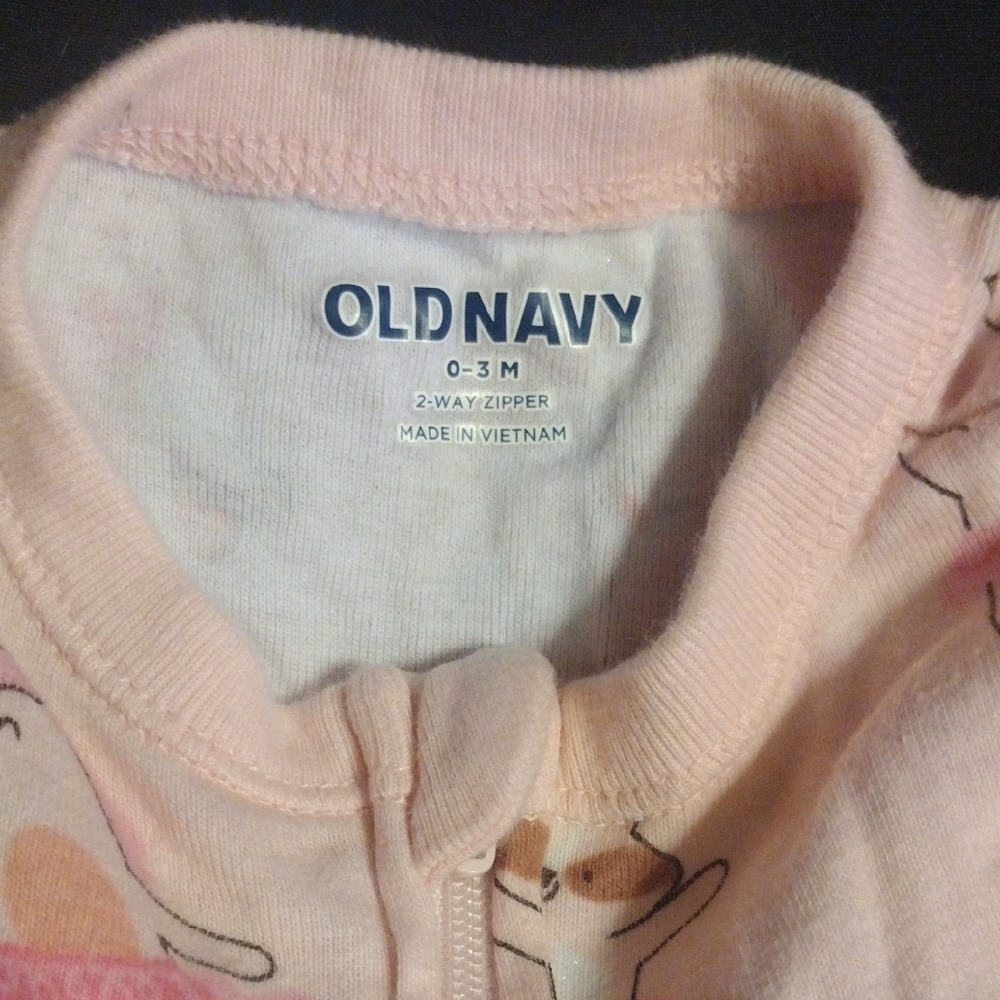 Old Navy Pink Animal Print Kids Footie​ - Picture 5 of 5
